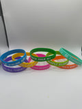 8 pc Neon Wrist Band Set with Inspirational Quotes and Scriptures
